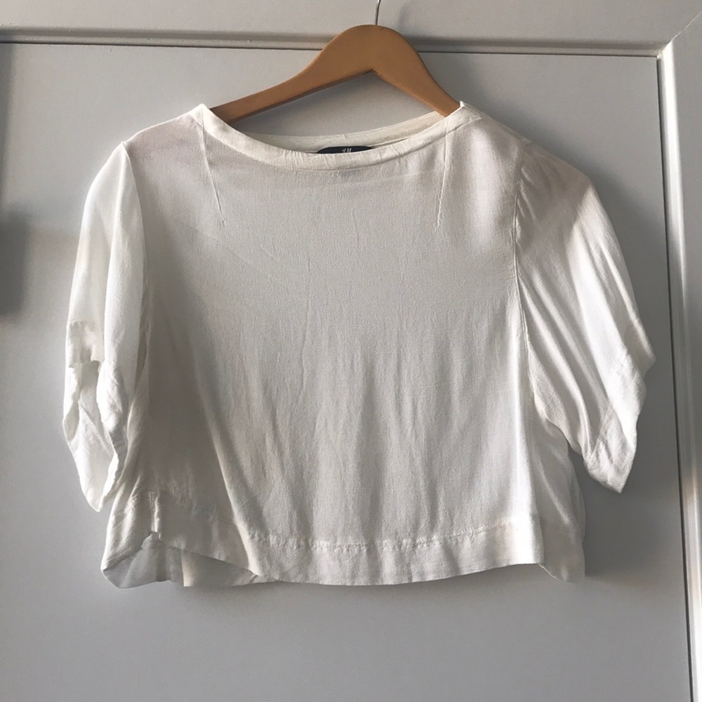 White cropped top
